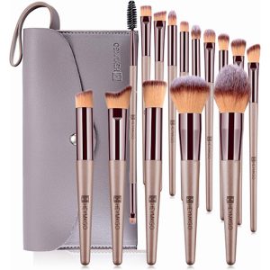 Trousse de Maquillage 15pcs HEYMKGO – Kit Pinceaux Maquillages Champagne Gold Makeup