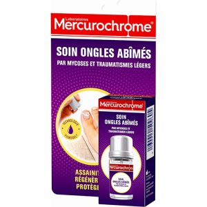 Soin Ongles Abîmés de Mercurochrome pour Mycoses et Traumatismes Légers, 3.3 ml