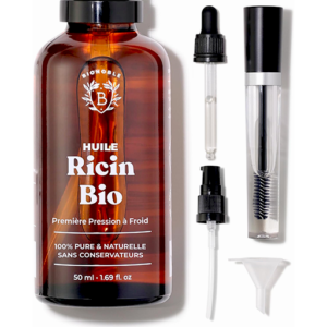 Huile de Ricin Bio de Bionoble – 100% Pure, Naturelle et Pressée à Froid – 50ml