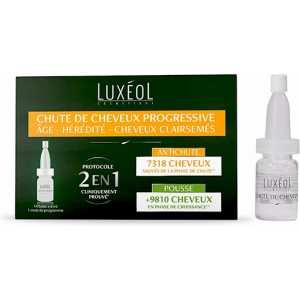 LUXÉOL – Chute de Cheveux Progressive 2-en-1 – Favorise la Croissance, Diminue la Perte
