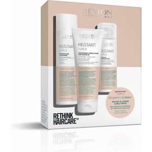 Revlon Curls Kit: Nourishing Shampoo, Curl Defining Cream, Conditioner – 250ml+200ml+150ml